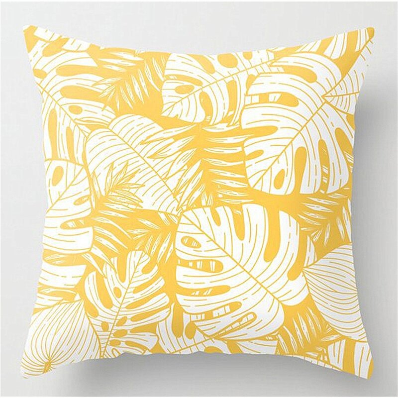 Funda de almohada cuadrada de color amarillo, para sofá, decoración del hogar