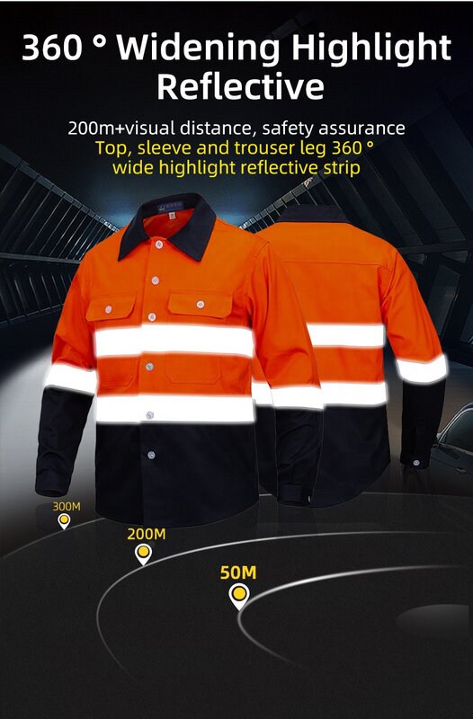 construction High hi vis workwear work clothes wear jacket uniform working for men overalls Industrial Safety Reflective shirt