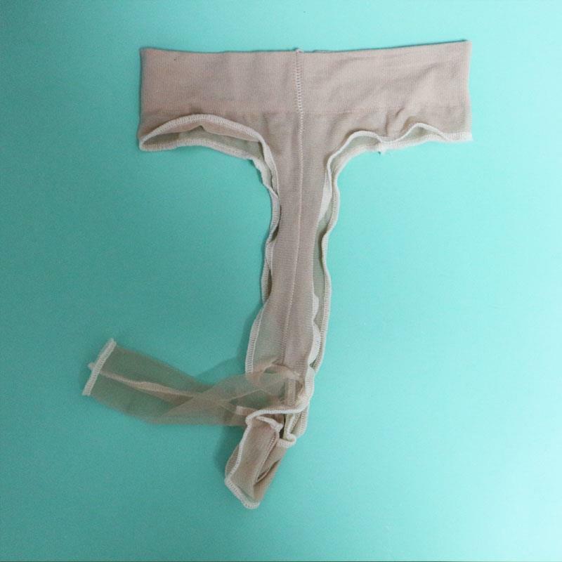 Stockings thong men's one-line sexy full transparent sexy underwear ultra-thin belt JJ set white triangle