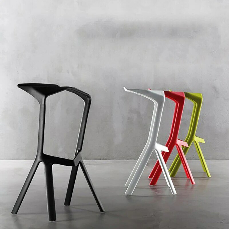 Taburetes de Bar de plástico de diseño nórdico, sillas plegables portátiles para comedor, taburete alto para cocina, muebles de armario