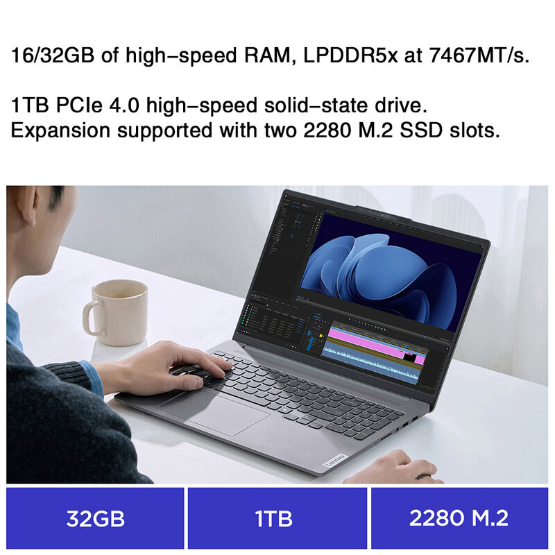 Lenovo XIAOXIN Pro 16 2024 Laptop Intel Ultra 5 9 125H 185H i Ryzen R7-8845H RAM 16/32GB SSD 1TB 16 cali 2.5K 120Hz Notebook