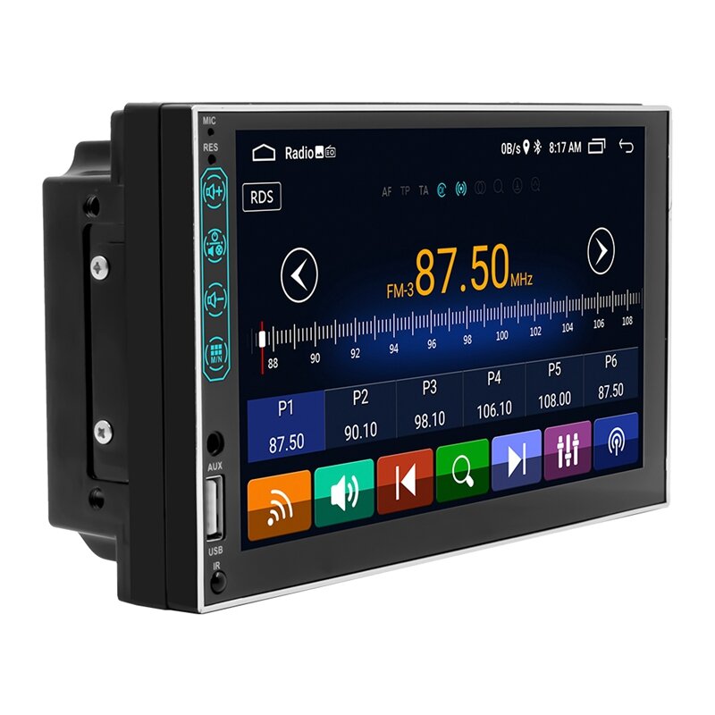วิทยุติดรถยนต์มัลติมีเดียสำหรับแอนดรอยด์10.1 1+ 16G 2 DIN เครื่องเล่นวิดีโอ MP5ระบบนำทาง GPS หน้าจอสัมผัส7นิ้ว HD