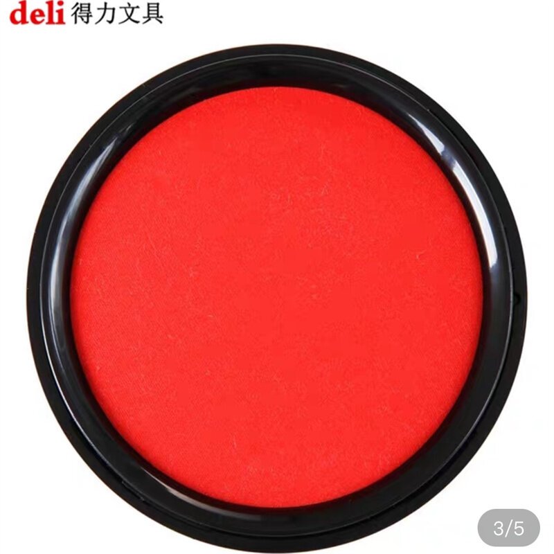 DELI 1pcs Round Square Inkpad for Stamping Quick Dry And Waterproof Stamp Pad Red Office Stationery Finance Supplies Durable