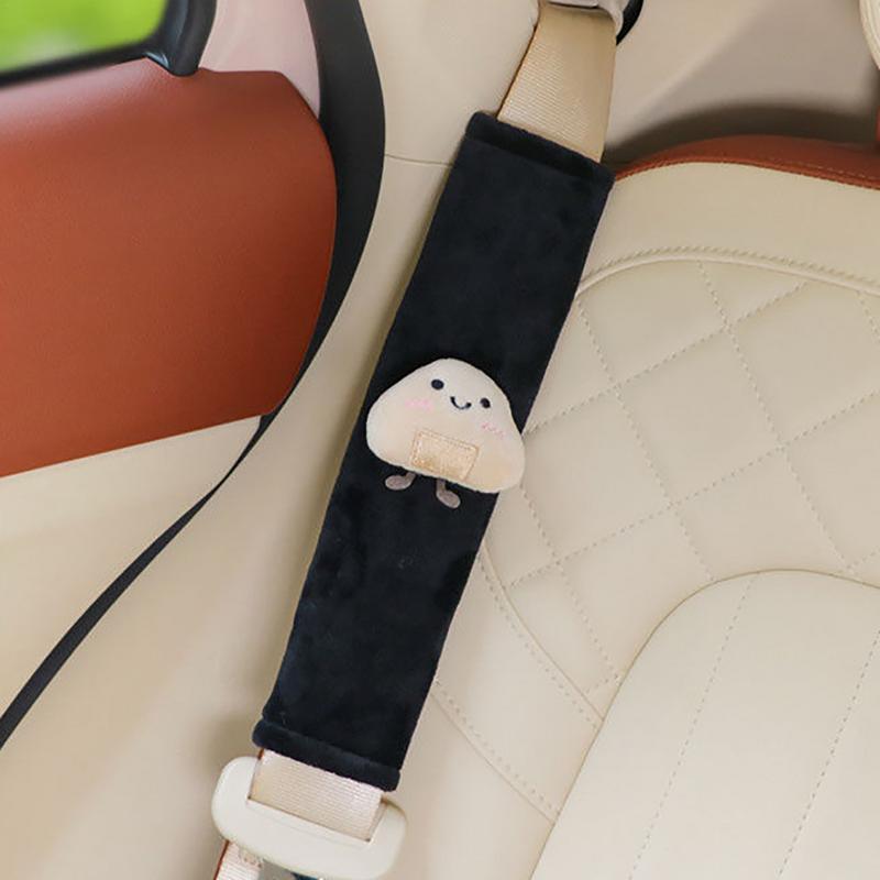 かわいい漫画の車のシートベルトカバー、安全ベルトプロテクター、トーストパンの形、ショルダーストラップパッド