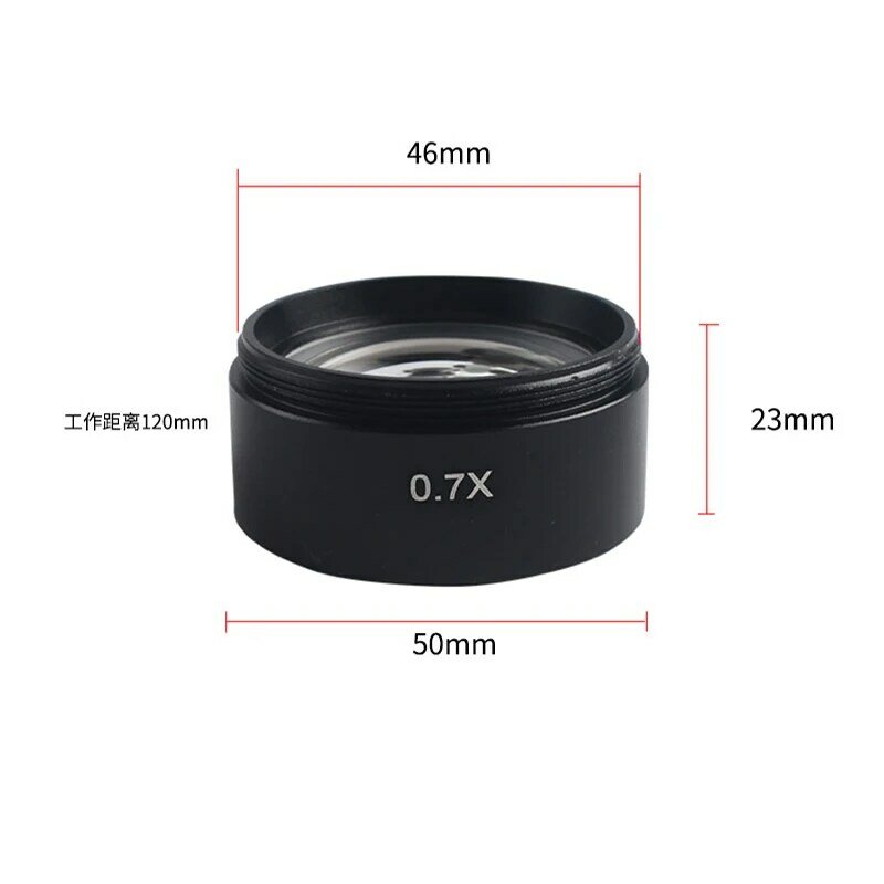 0.5X 0.7X 1.0X Auxiliary Objects Lens Microscope Camera Lens For Trinocular Stereo Zoom Microscope dustproof Barlow Glass Lens