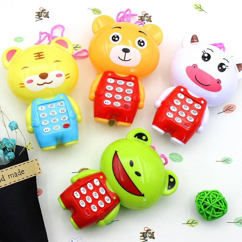Mainan telepon bayi, telepon suara musik, Mini lucu, mainan telepon simulasi pendidikan dini Anak