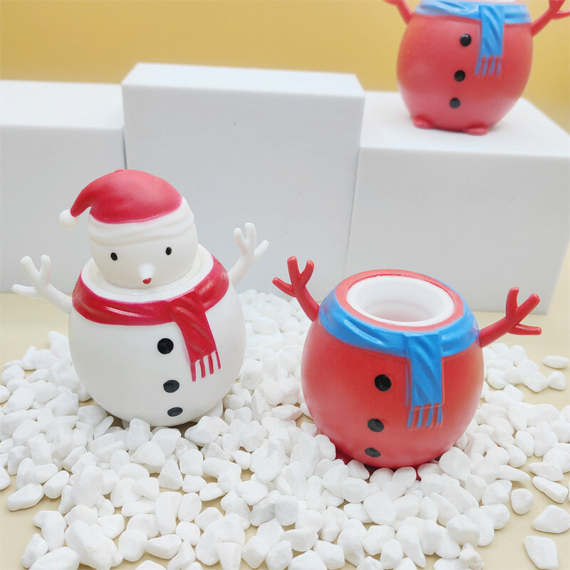 Nieuwigheid Grappige Santa Claus Pinch Muziek Fidget Speelgoed Creatieve Cartoon Schattige Sneeuwpop Squeeze Cup Kinderen Volwassen Decompressie Speelgoed