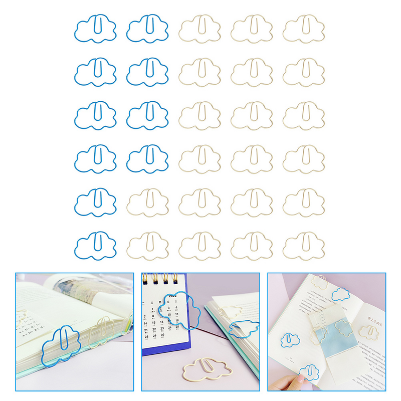 Document Clips Office Clips Lovely Cloud Shape Paper Clips Cloud Paper Clips Practical Paper Clips for Daily Study Home
