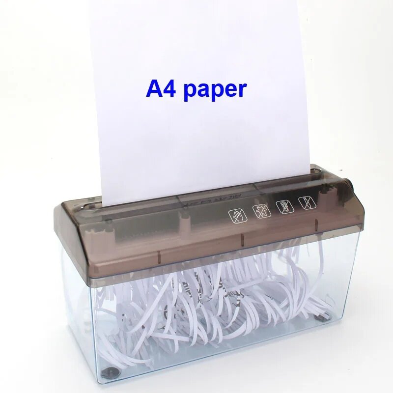 เครื่องหั่นเครื่องตัดกระดาษเครื่องตัดกระดาษ A4แบบตั้งโต๊ะเครื่องหั่นแบบมือหมุนขนาดเล็กใบมีดเครื่องทำลายเอกสารแบบย่น