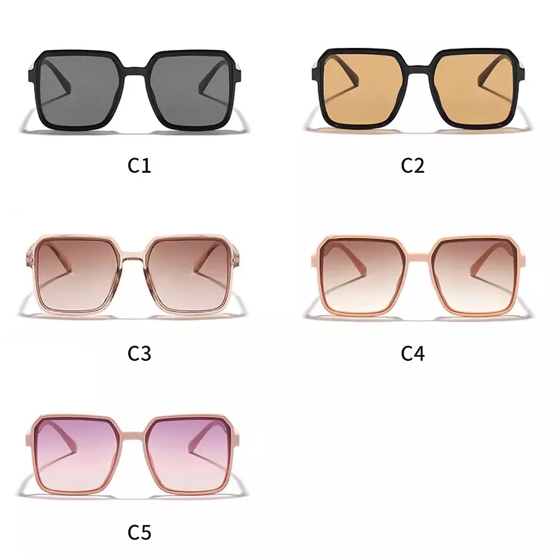 نظارات شمسية مربعة عتيقة للنساء ، نظارات شمسية نسائية ، تدرجات عتيقة ، إطار كبير ، مصمم العلامة التجارية ، في الهواء الطلق ، الموضة