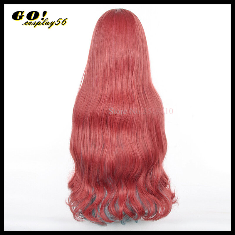 Женский парик для косплея Anne фаннер, смешанный, розовый, зеленый, длинный, кудрявый, синтетический, 85 см