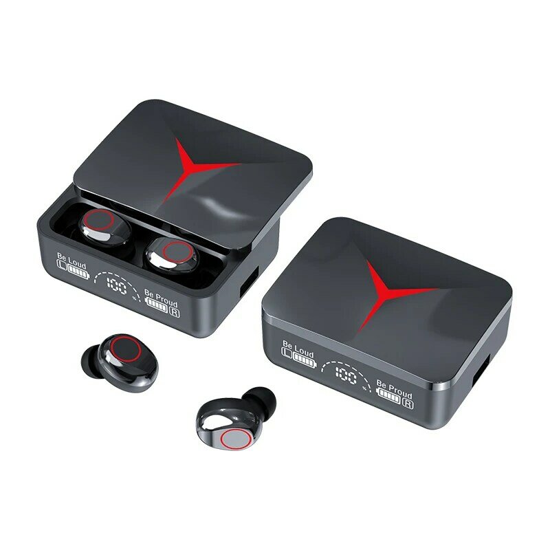 M90 Bluetooth 5.3ワイヤレスタッチイヤホン,ゲーミングヘッドセット,ステレオ,マイク付きノイズリダクション
