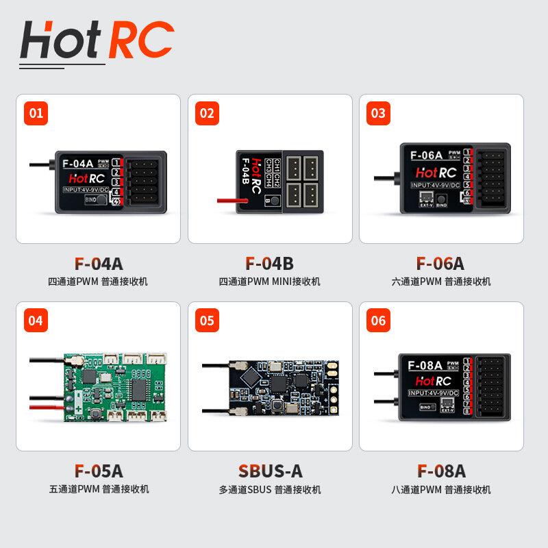 Ricevitore telecomando Hotrc serie completa giroscopio/controllo della luce/versione sbus adatto per il controllo remoto dei giocattoli aeronautici