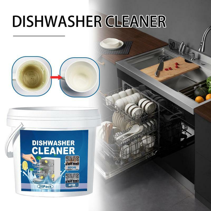 Dishwasher Cleaning Tablets 20pcs Deep Cleaning Dishwasher Tablets Pads Household Cleaning Supplies Tablets For Food Stain Water