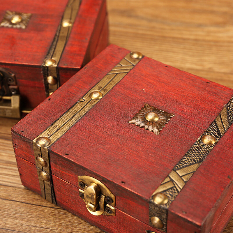 Retro Storage Wooden Box Antique Wooden Ornament Storage Box Jewelry Gift Packaging Small Wooden Box Storage Box Storage Box
