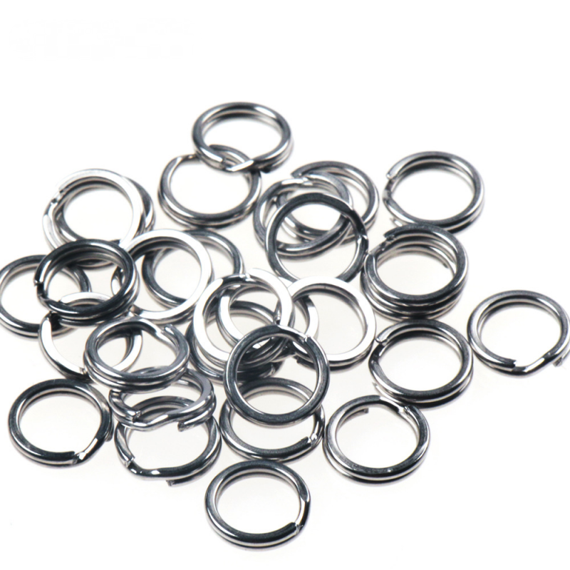 100Pcs anelli da pesca anelli spaccati in acciaio inossidabile di alta qualità rinforzano l'esca ad anello solido che collega gli accessori per la pesca
