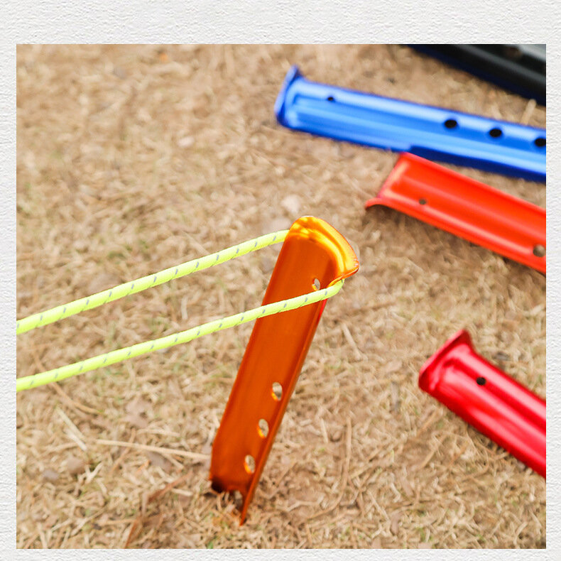 10 pcs Aluminum U-Shaped Tent Nail Tent Stakes Snow Peg Sand Peg for Outdoor Camping Hiking Beach Ground Tent Accessories 31cm