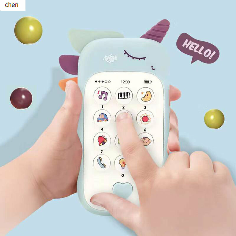 2023 Baby Cartoon Simulação Mobile Phone Toy Música Infantil Early Education Story Machine Bilíngue Aprendizagem Toy Tiktok