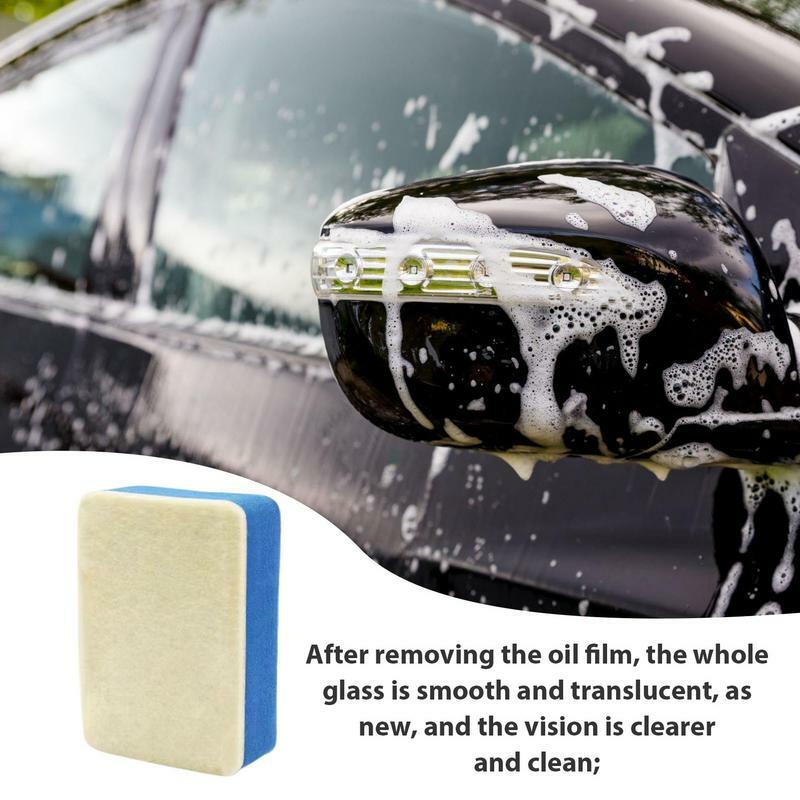 Glass Oil Film Cleaning Wipe Wool Felt Sponge Windscreen Cleaner Polishing Pads For Car Windshield Decontamination Cleaning