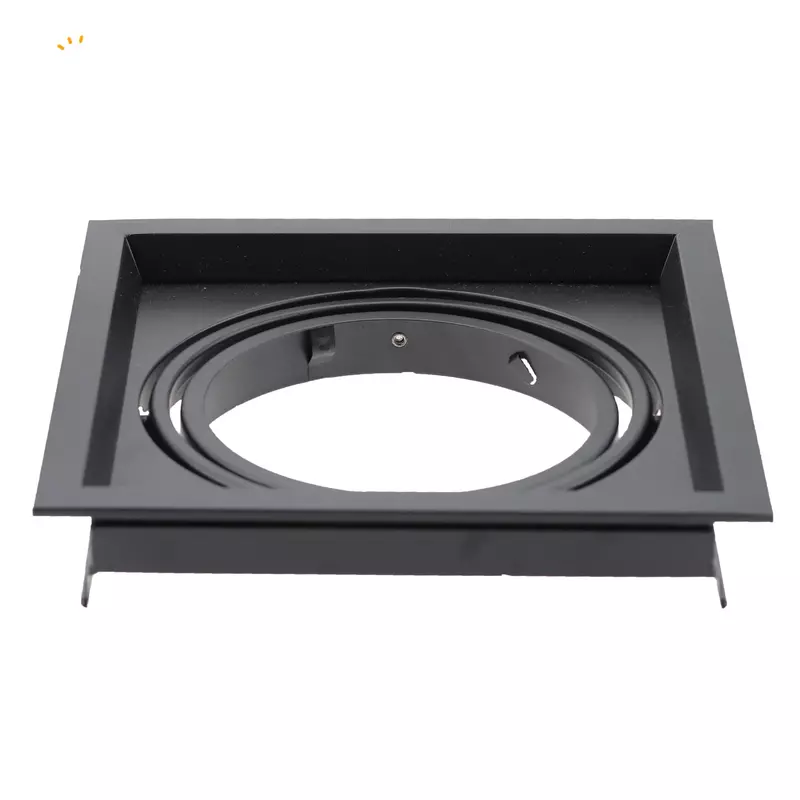 MR16 GU10 Ceiling Square Frame Lighting Accessories Black Recessed Square Downlight Holder Adjustable Frame