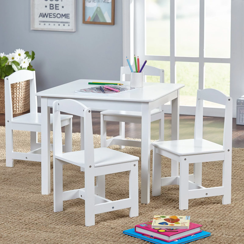 Conjunto de cadeiras e mesa de 5 peças para crianças, várias cores, cadeiras de estudo para estudantes