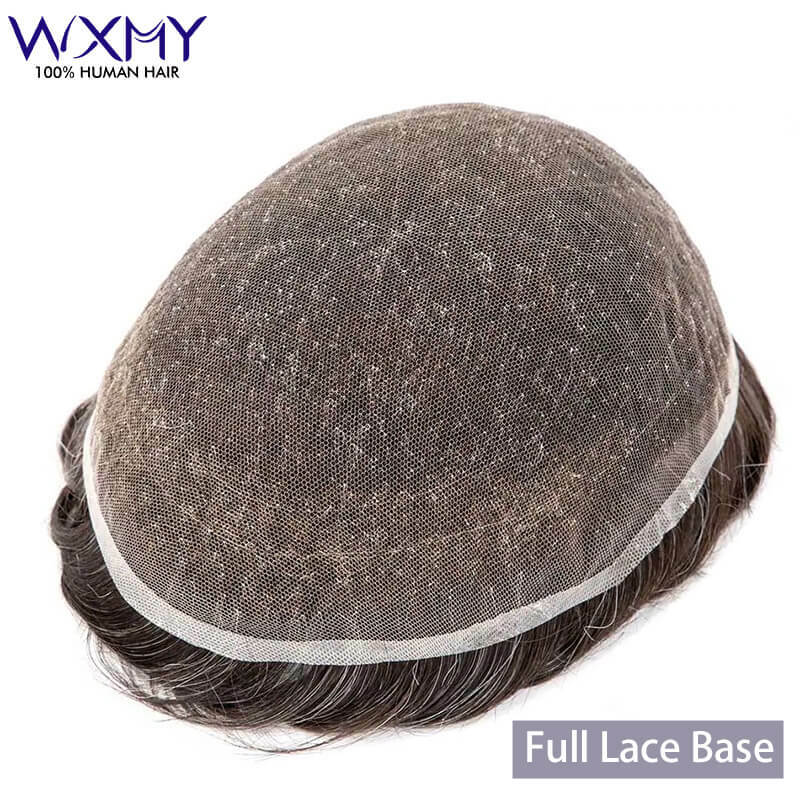 Swiss Lace Toupee For Men Full Lace Base Male Hair Prosthesis Natural Hairline Human Hair Men's Wigs Breathable Hair System Unit