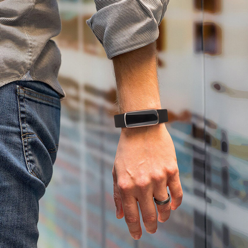 Fitbit 럭셔리 시계 밴드 교체용 소프트 실리콘 스트랩, 조절식 팔찌, 스마트워치 액세서리
