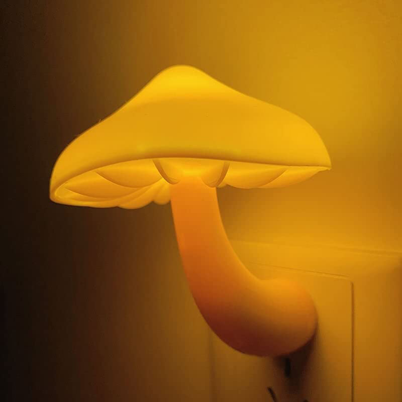 Lampu LED samping tempat tidur malam, cahaya bentuk jamur memicu lampu suasana hati, dekorasi rumah siaga panjang untuk lorong kamar tidur kamar anak