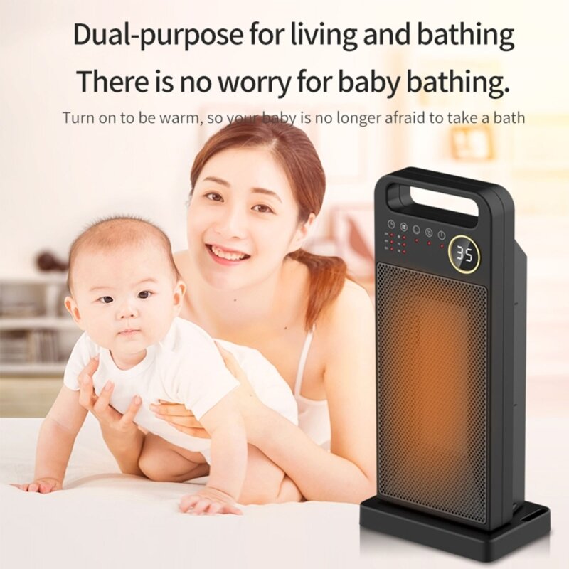 Portable Indoor Fan Heater with Temperature Display Electric Room Heater with 3 Modes Thermostat Heater Energy Saving DropShip