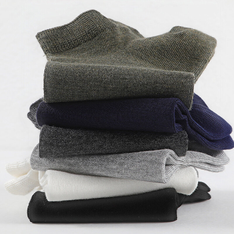 MiiOW-calcetines tobilleros de algodón con logotipo bordado para hombre, calcetín transpirable antideslizante, desodorante, zapatos para jóvenes, 5 pares