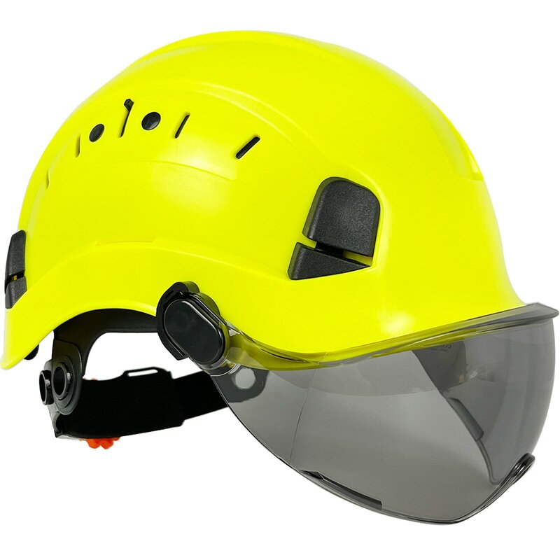 Casque de sécurité de construction CE avec visière de lunettes, casque rigide ABS, protection de la tête de travail industriel ANSI, sauvetage