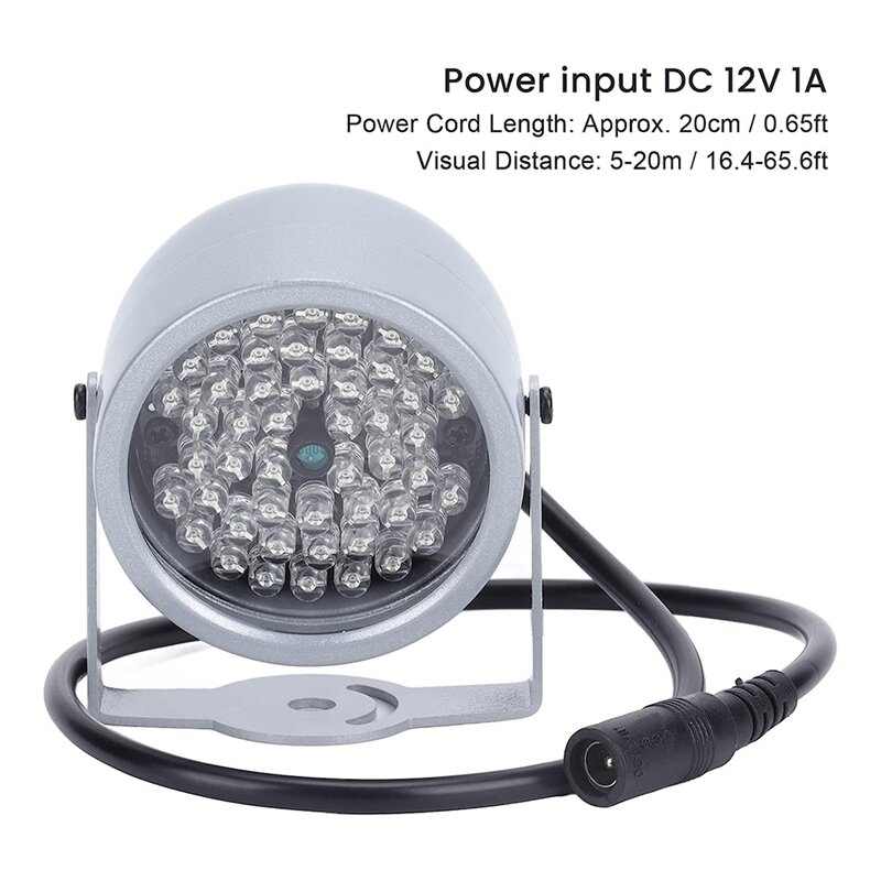 1 Pcs Night Vision Infrared Light 48 LED Night Vision Waterproof Lamp IR Infrared Light For Indoor
