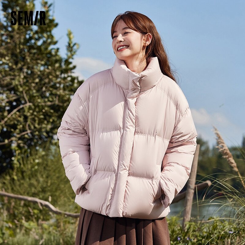 여성용 세미 다운 재킷, 방수 단색 빵 재킷, 겨울 2023 상의, 루즈 재킷, 신상