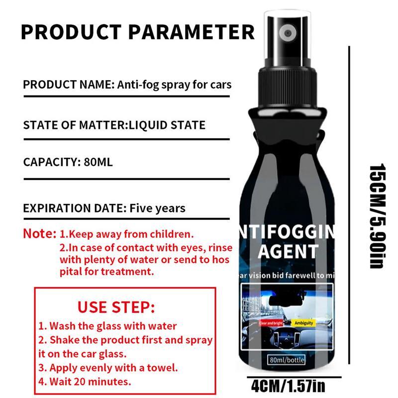 Agente per parabrezza Spray antiappannamento automatico a lunga durata da 80ml per visiere agente Anti-nebbia intensivo per forniture per parabrezza per Auto