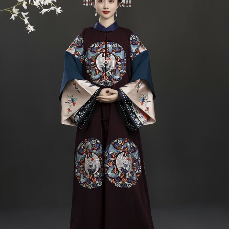 Rap-Duty-Cardigan brodé pour femme, vêtements de la dynastie Qing