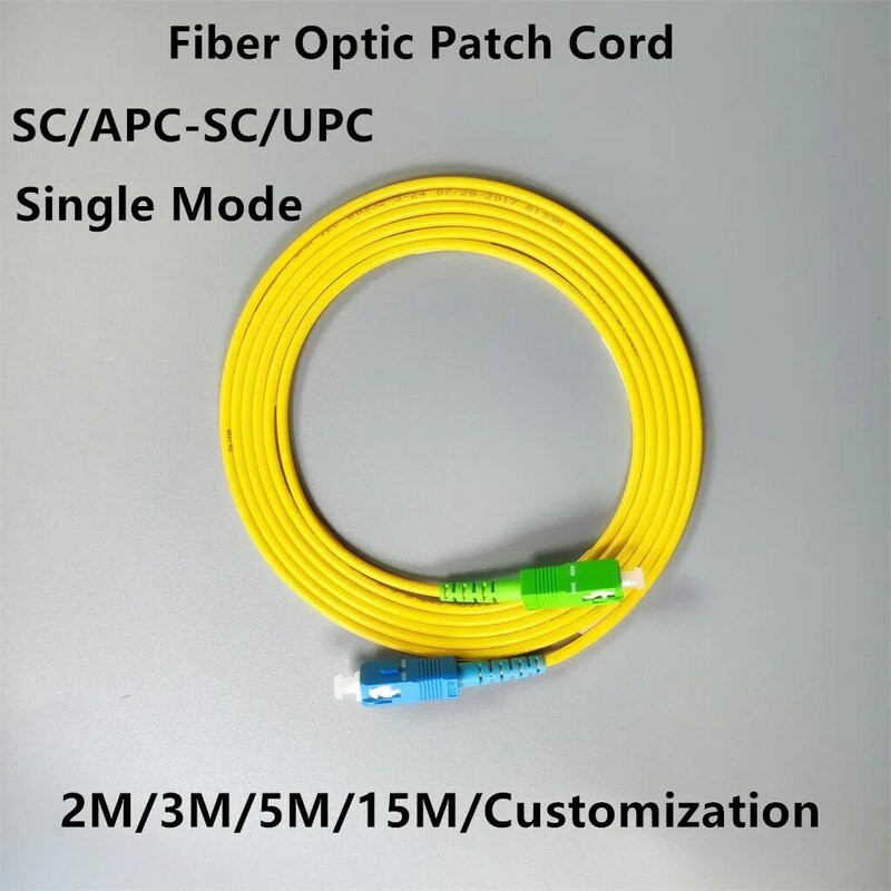 2m 3m 5m 15m SC SC SC UPC łatka optyczna z włókna kabel optyczny kabel przedłużający fibra optica podwiązka światłowodowa FTTH