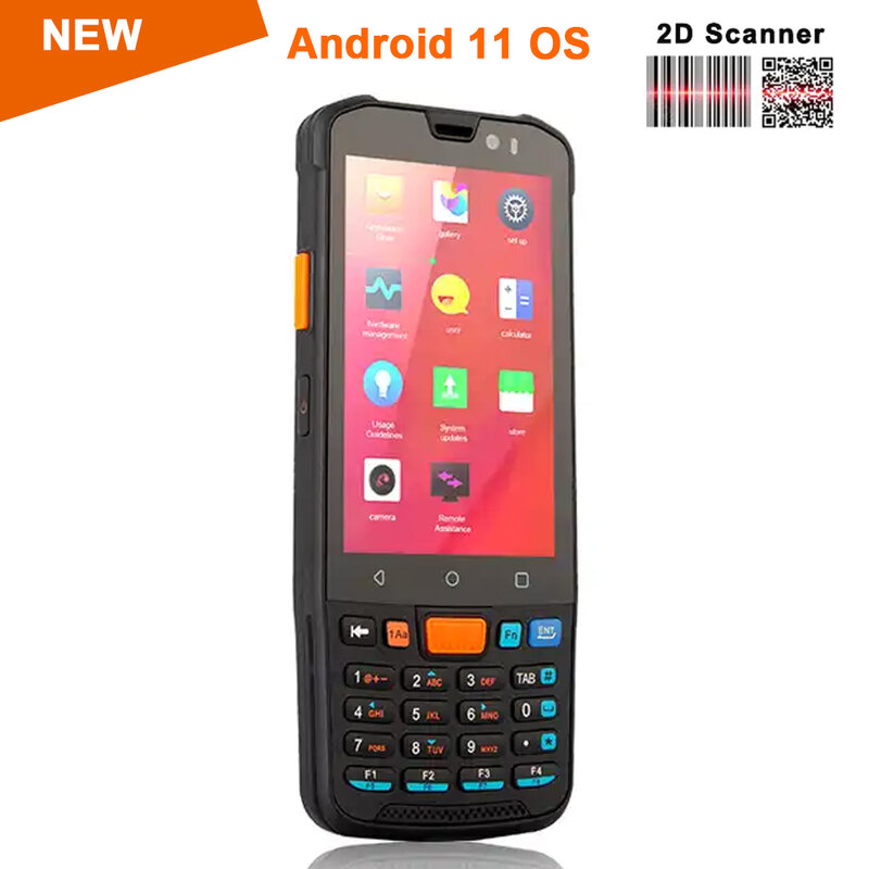 Escáner PDA Android de 4 "con teclado, terminales de datos, coleccionistas, gestión de inventario de almacén, escáner de código de barras 1D 2D, escaneo PDF417