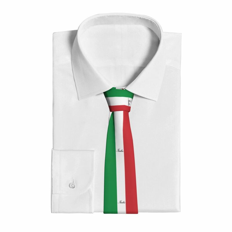 Flaga włoska włochy Italia krawat mężczyźni dorywczo poliester 8 cm szeroka szyjka krawat dla mężczyzn odzież na co dzień Gravatas akcesoria ślubne