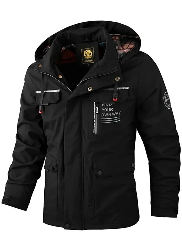 Moda uomo Casual giacca a vento giacche giacca con cappuccio uomo impermeabile Outdoor Soft Shell cappotto invernale abbigliamento caldo Plus Size