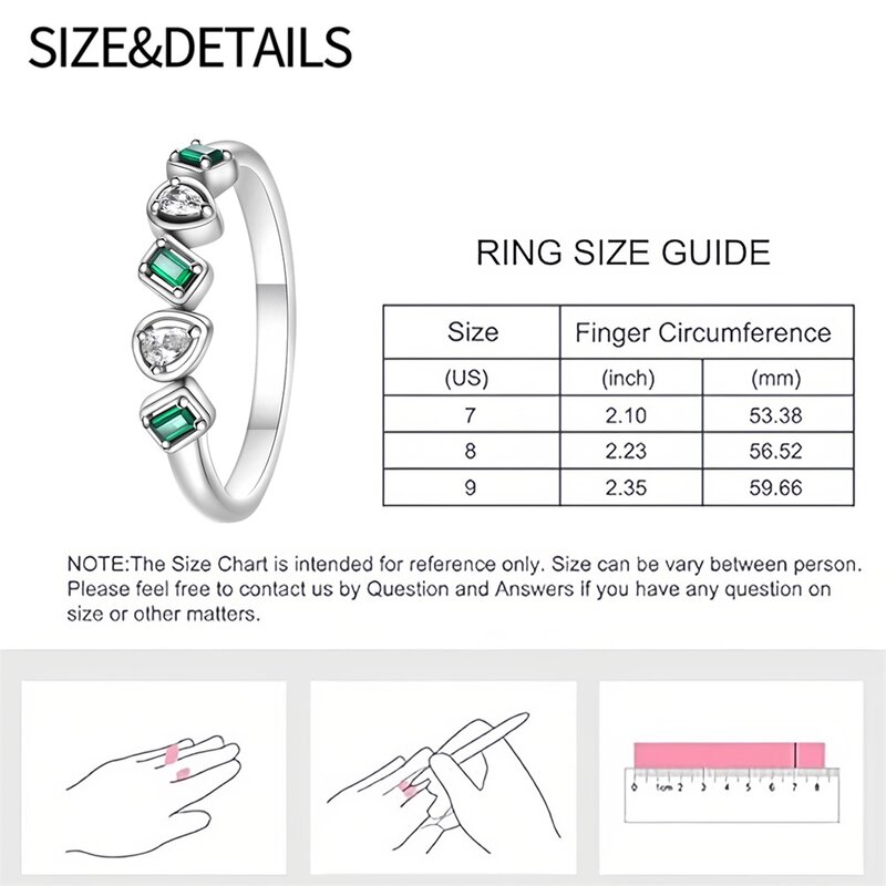 Artistic 925 Sterling Silver Green Water Droplet Irregular Ring For Dating Couples Trendy Jewelry Accessories