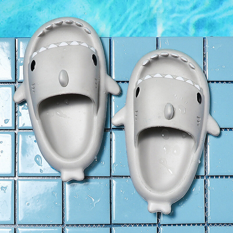 Summer Shark Slippers Lightweight Women Shark Slides Men Bathroom Flip Flops Home Anti-skid Flat Shoes Couple Children's Sandals