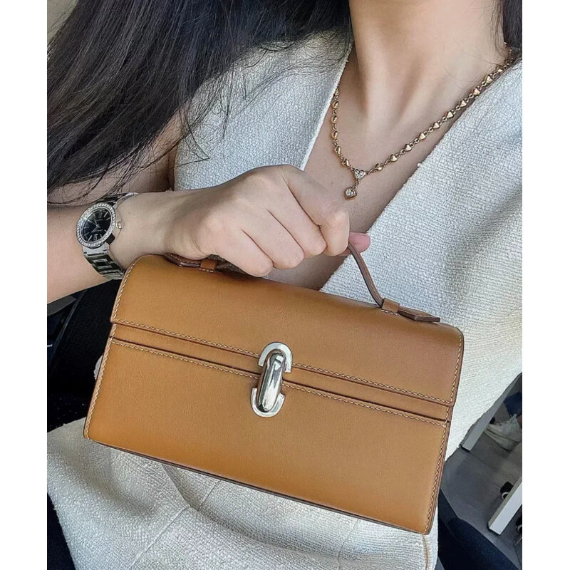 Monrity tas tangan untuk wanita, tas tangan wanita mewah kulit asli sederhana dompet solid dompet komuter indah