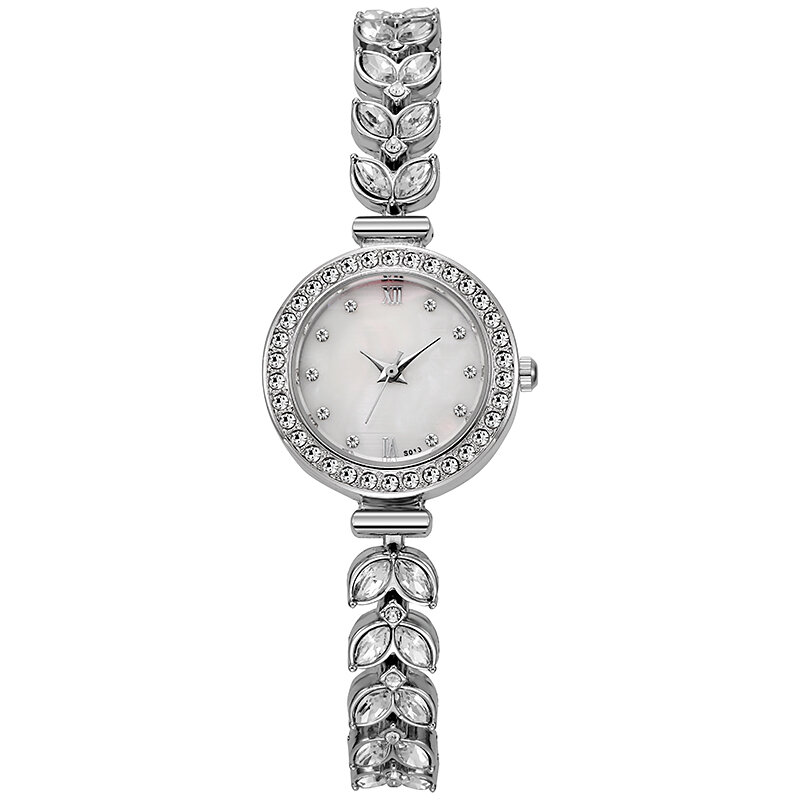 Diamante cravejado relógios de quartzo feminino, orelha de trigo pulseira, pulseira popular, novo comércio exterior