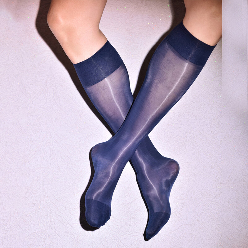 Пикантные мужские жирные глянцевые чулки эластичные длинные носки сетчатые прозрачные колготки Блестящие деловые ультратонкие облегающие носки