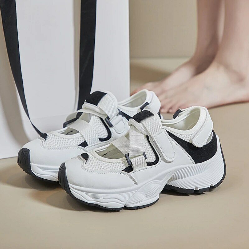 Sandales de sport avec semelle optique rétro respirante pour femme, confortable, mode, été, nouveau, 2023