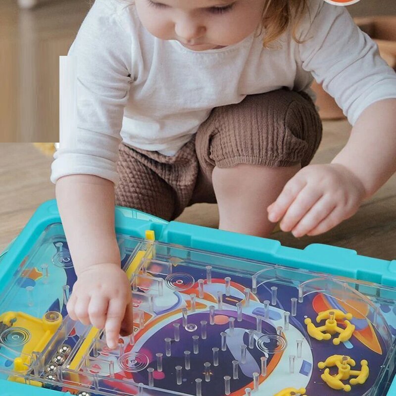 Kids Desktop Pinball Game Machine Fun Parent-Child Interactive Pinball Games Toys Kids Table Shooting Board Games for Boy Girl