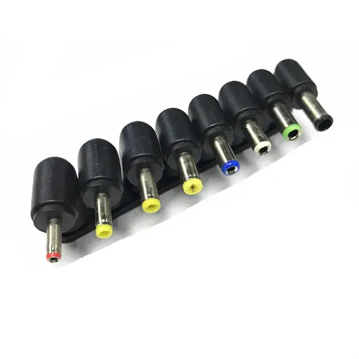 8 piezas cabeza redonda codo de 90 grados 5,5mm hembra a macho adaptador de CC adaptador de corriente para portátil