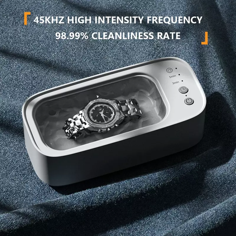 Máquina de limpieza ultrasónica portátil, limpiador de lavado por vibración de alta frecuencia, elimina manchas, joyería, reloj, gafas, lavadora