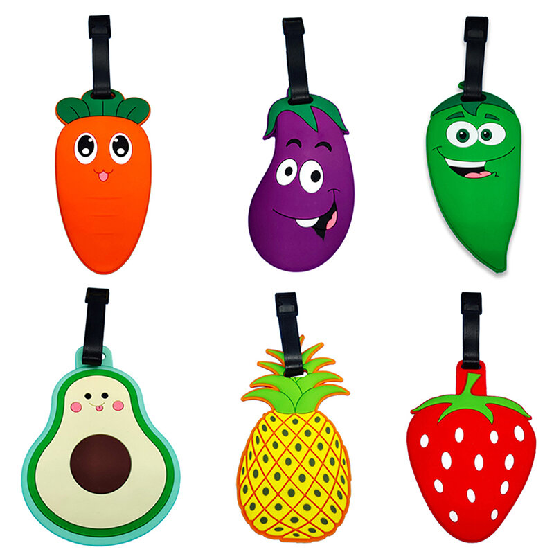 Kreative Eiscreme Obst Lebensmittel Obst PVC Gepäck anhänger für Taschen tragbare Gepäck anhänger Gepäck Boarding Tag Etikett Reise zubehör