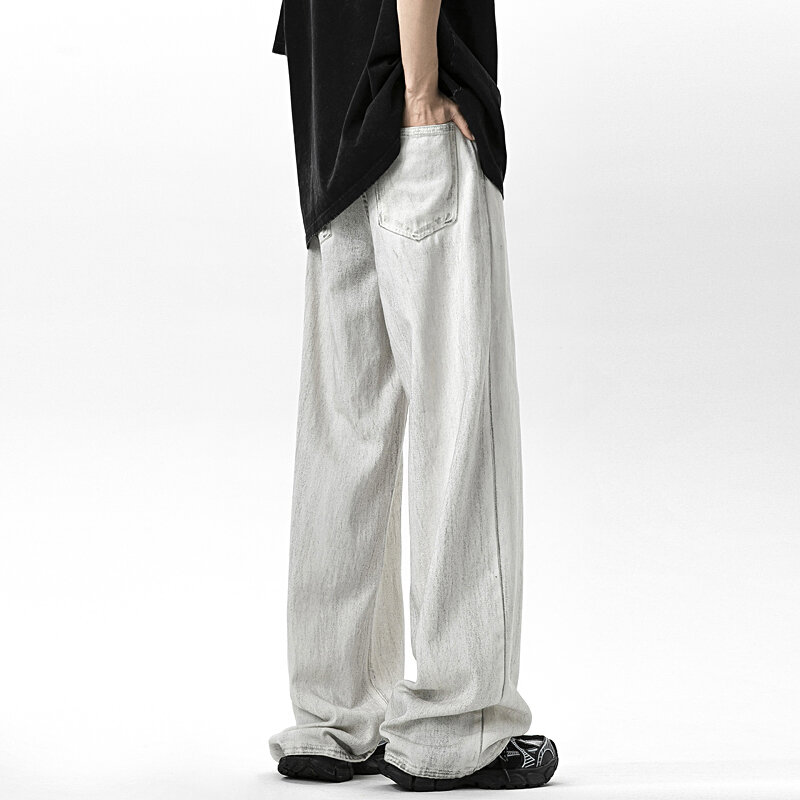 Pantalones de pierna ancha para hombre, versión coreana de la tendencia, novedad de verano, 2024